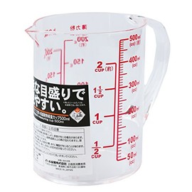 Pearl Metal CC-1053 Vegilive Measuring Cup, 16.9 fl oz (500 ml), Heat Resistant, Large Scale, Made in Japan, Made in Japan
