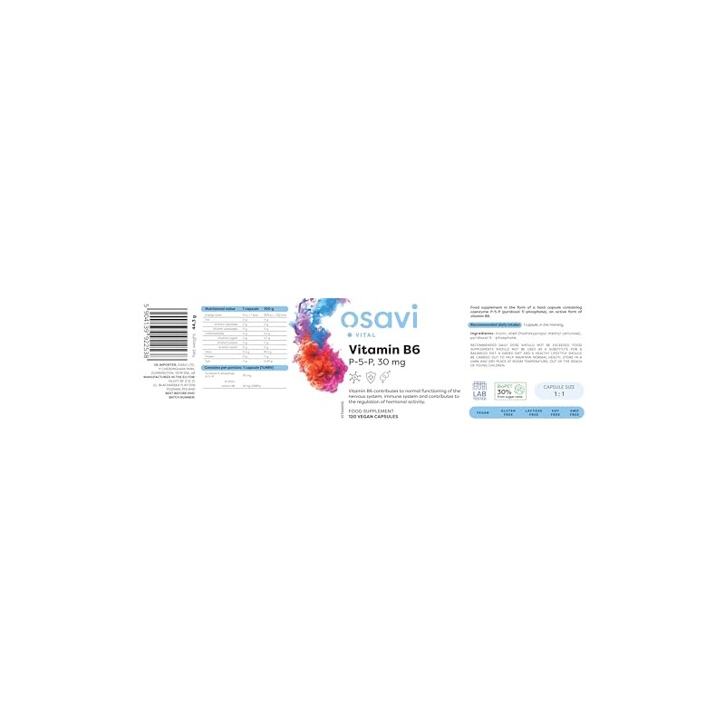 Osavi Vitamin B6 - P-5-P, 30mg - 120 Vegan caps