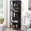 HOMISSUE Bookshelf, 6-Tier Bookshelf, Rustic Wood Metal Bookshelves and Bookcases,