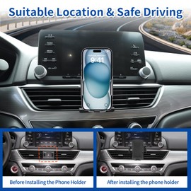 Car Phone Mount for Honda Accord 2018-2022 Phone Holder Navigation,Fit for Accord Cellphone Mobile Cradle Auto Accessories Bracket Anti-Shake,360 Degree Rotation,Compatible for All Cell Phones