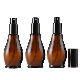 ericotry 3PCS 30ml/1oz Refillable Amber Glass Sprayer Bottles Cosmetic Containers with Black Atomiser Sprays and Anti-Dust Cap For Essential Oil/Aromatherapy Perfume Bottles Sold Empty