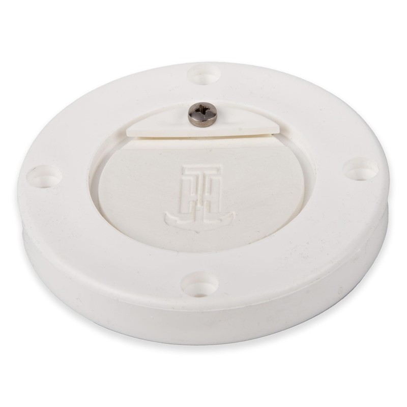 T-H Marine Flush Mount Scupper Valve Assembly - White