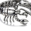 COOLSTEELANDBEYOND Mens Stainless Steel Large Scorpion Bangle Bracelet Silver Color