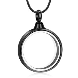 VCCWYQK Cremation Jewelry Glass Heart Urn Necklace for Ashes Stainless Steel Memorial for Ashes Keepsake Pendants for Women (J)