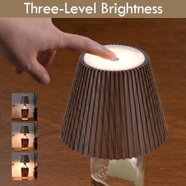 WILIT Wireless Bottle Lamp Shades, 3-Level Brightness Wine Bottle Lights for Liquor Bottles,Cordless Battery Operated Lamp for Living Room, Home Bar Decor, Gifts for Mom Women Men