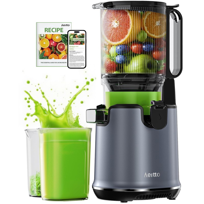 Aeitto Max5 Juicer Machines,Cold Press Juicer with 5.3“ Extra Large