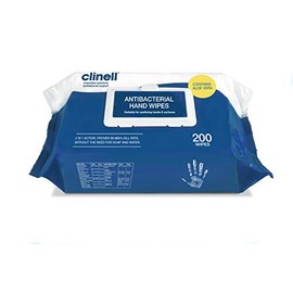 TrophyMaker UK Clinell Antibacterial Sanitising Handwipes (200 Pack) - CAHW200 - Mulipack Box of 6 x 200 Wipes