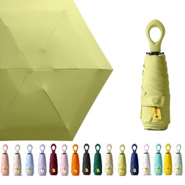 Mini Sun Travel Umbrella Ring handle Coating Layer Fabric Blocking/anti UPF 50 UV Protection 99.9% Compact Folding Purse Umbrella/Lightweight Small Portable Backpack/Rain Sun/Men Women Kids