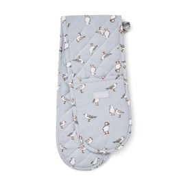 Cooksmart Double Oven Gloves Heat Resistant | British Designed Heat Resistant Oven Gloves | Modern Oven Mitt & Potholder for Home Cooking | Maximum Heat Protection Kitchen Oven Gloves - Coastal Birds