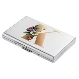 BONSYL Credit Card Holder, Slim RFID Blocking Card Holder Wallet, Fashionable Design and Artistic Patterns Metal Credit Card Holder Wallet, for Men Women.(6 Slots/Silver/K)