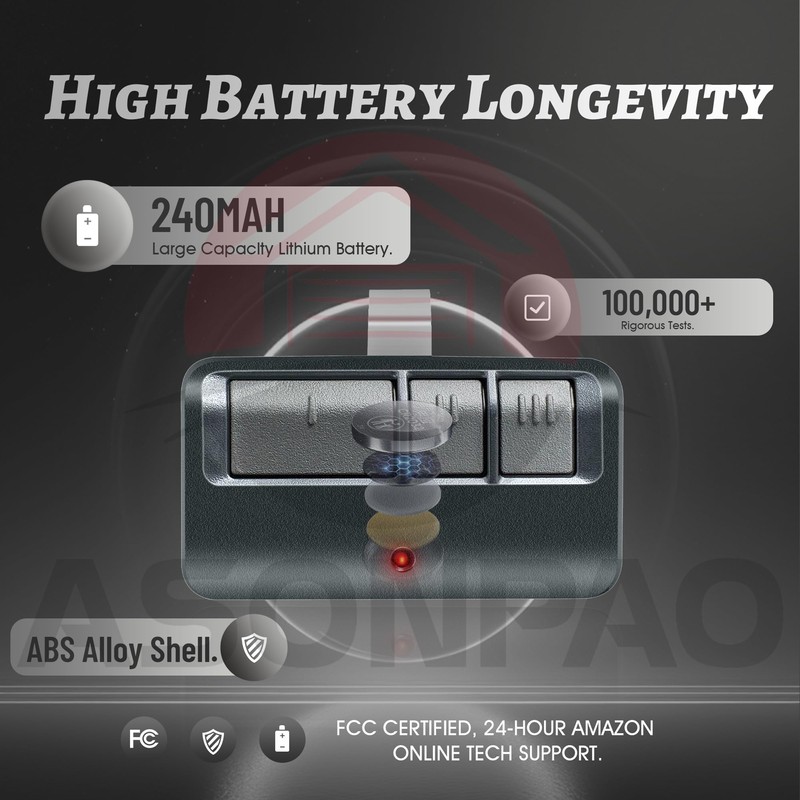 2Pack 953EV/EVC 953ESTD Universal Chamberlain Garage Door Opener Remote, 3-Year-Warranty