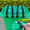 GripHandle Metal Double-Claw Trash Can Lid Lock Strap for Animals,Bungee