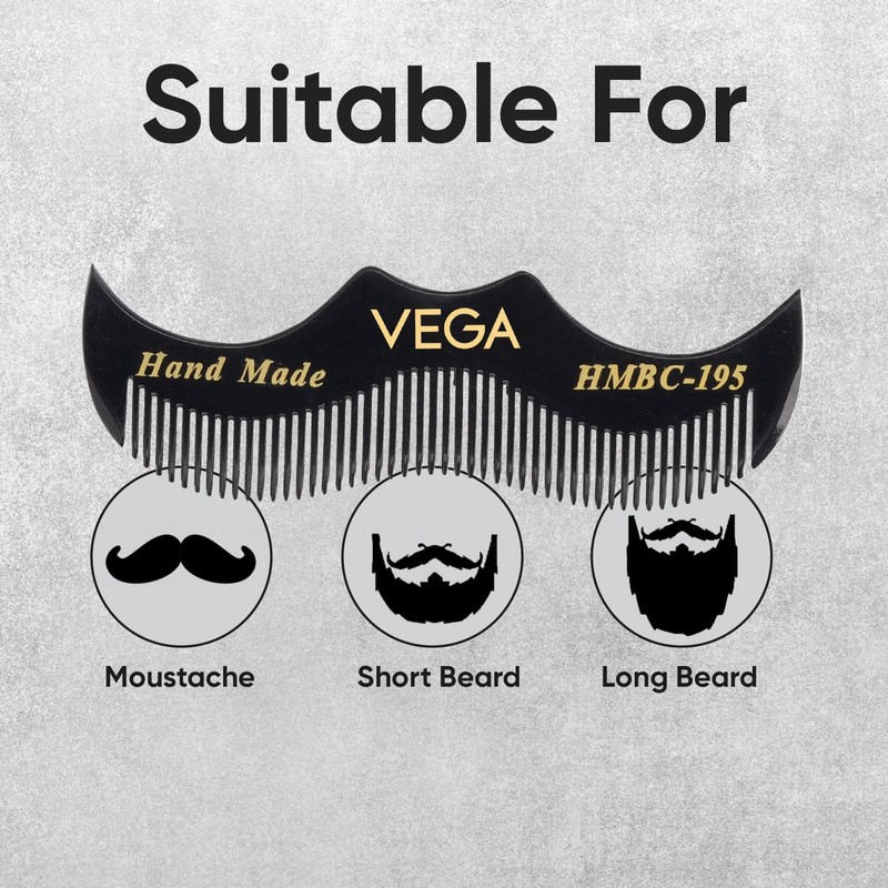 Vega Moustache Comb, black, 13 g