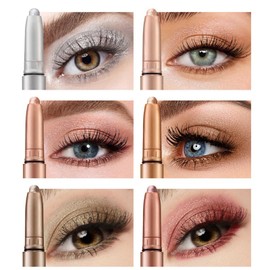 6 Colours Eyeshadow Pen Eyeshadow Pencil Eyeshadow Set Eyeshadow Pen Eyeshadow Stick Shiny Shadow Sticks Waterproof Durable Quick Drying Makeup Gift for Women