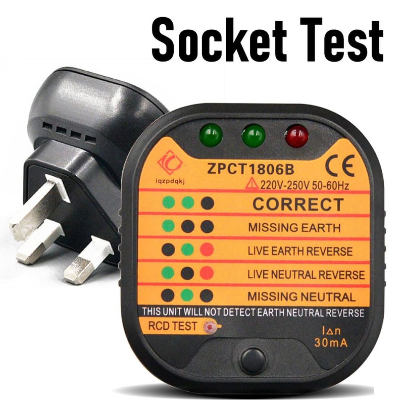 Automatic Power Socket Tester, 220-250V Electric Rcd Outlet Tester Plug