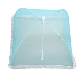 5pcs Food Covers Collapsible Washable Reusable Portable Net Screen Mesh Plate Tent for Home Camping Picnic Blue