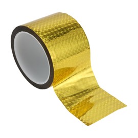 HEROFFIX Pinstripe Tape 70mmx50m Rhombus Mesh Car Stripes Pinstripe Decals for Car Motorcycle and Boat Racing Stripes DIY Stickers Laser Gold Tone 1 Pcs