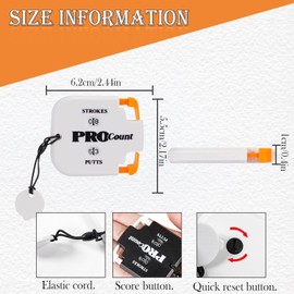 2 Pack Mini Golf Score Shot Stroke Counter Clicker with Dial Resetting Tool Dual Dial Golf Score Counters Portable Digital Golf Scorekeeper Clickers (B)