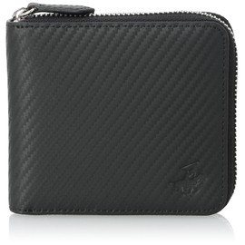 Beverly Hills Polo Club Bifold Wallet, Round Bifold Wallet (Carbon Pattern), Black, Black