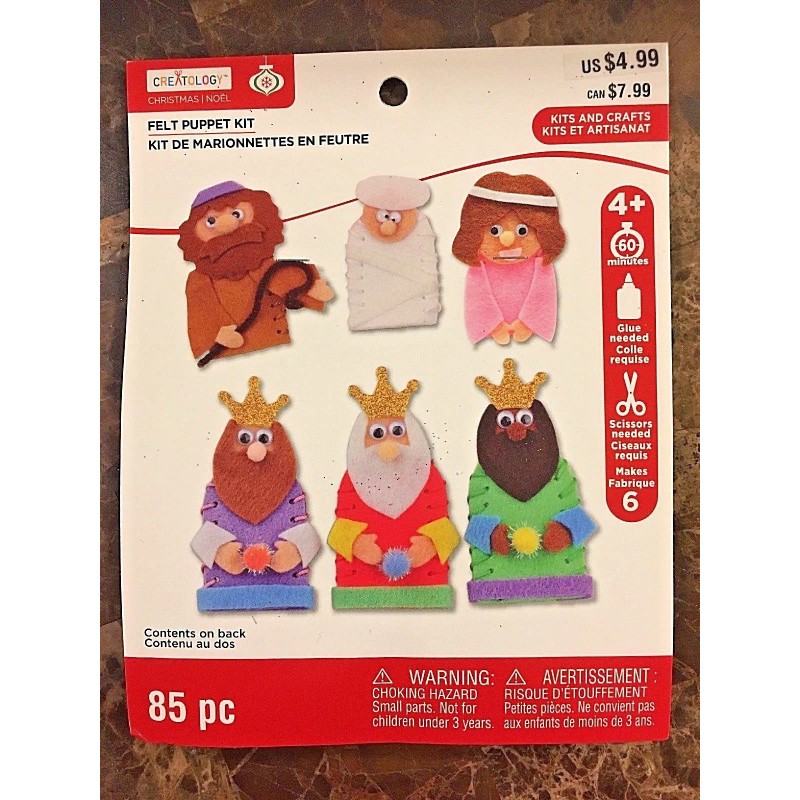 Creatology Christmas Felt Navity Puppet Kit 85pc New