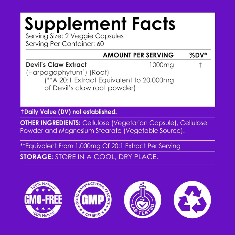 Ayorish Devils Claw | 120 Capsules | Concentrated Root Extract