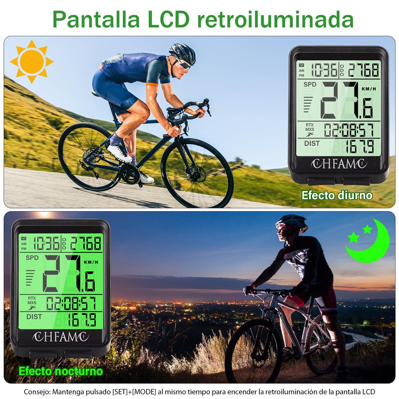 OHFAMO Bike Computer Wireless, IPX7 Waterproof Wireless Bike Speedometer