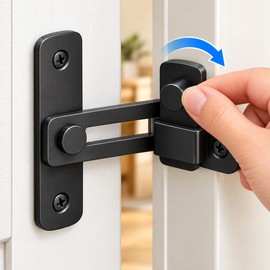 90-Degree Barn Door Latch for Right-Angle Doors – Stainless Steel Slide Bolt for Closets, Windows & Cabinets