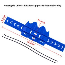 PRO CAKEN Motorcycle Universal Exhaust Heat Shield Cover Muffler Pipe Guard Leg Anti Hot Silencer Guard Anti-scalding Protector Ring For Muffler Tailpipe All Dirt Bike Off Road Motorbike-Blue