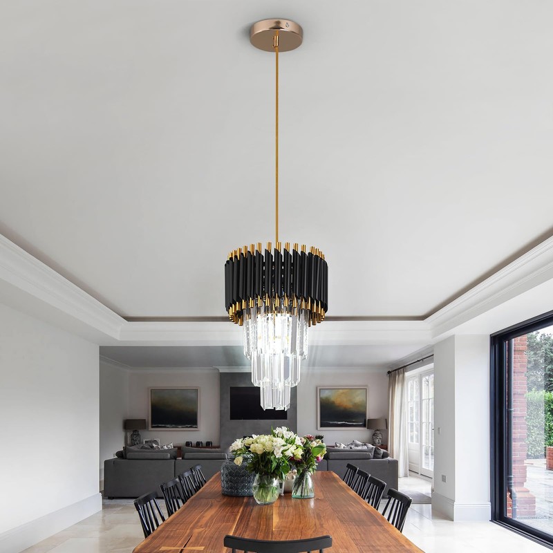 Kaniker Crystal Chandelier Gold Pendant Light Fixtures Modern Round Crystal