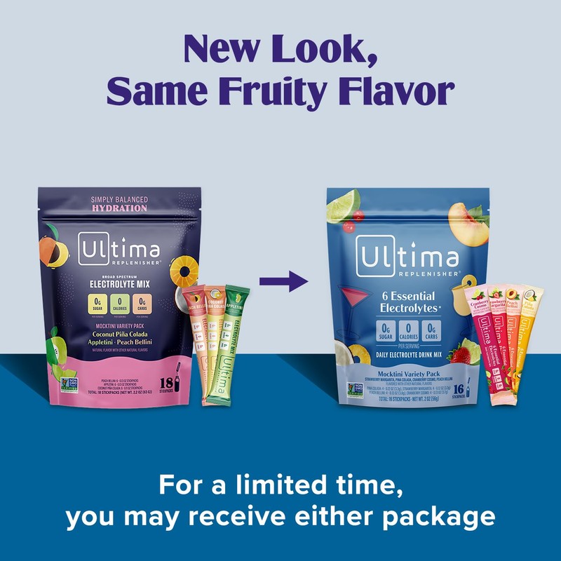 Ultima Replenisher Daily Electrolyte Powder – Mocktini Variety Pack, 16