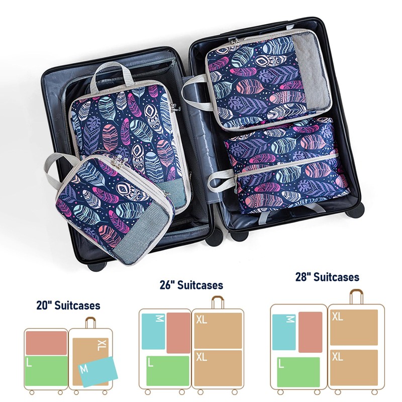 Compression Packing Cubes for Travel, Travel Essentials Luggage Organizer bags