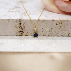 Carissima 9ct Yellow Gold Ladies 5mm Cubic Zirconia Birthstone Pendant on 9ct Yellow Gold 20 Diamond Cut Curb Chain 18" Yellow Gold Cubic Zirconia Diamond, Yellow Gold, Cubic Zirconia