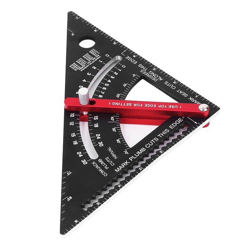 Woodworking Triangle Ruler Aluminum Alloy Accurate Laser Scale Triangle Ruler