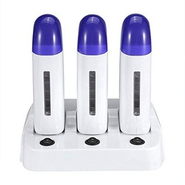 Calentador de Cera Roll-on Eléctrico con 3 Cartuchos - Máquina Depiladora Profesional para Hombres y Mujeres, Eliminación de Vello Corporal sin Dolor,