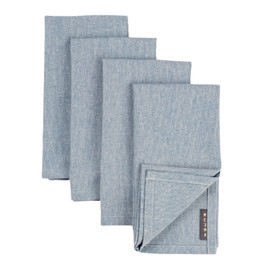 MEEMA Cloth Napkins Set of 4 - Absorbent Soft Napkins for Everyday Use, Blue Cotton Napkins Washable, Perfect for Table Settings, Parties, Weddings & Lunchboxes - 18x18 Inch
