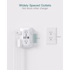 Addtam Surge Protector Outlet Extender, 6-Outlet Splitter with 4 USB