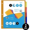 OS Plus 5-Tab Plastic Binder Dividers, Insertable Multicolor Big Tabs,