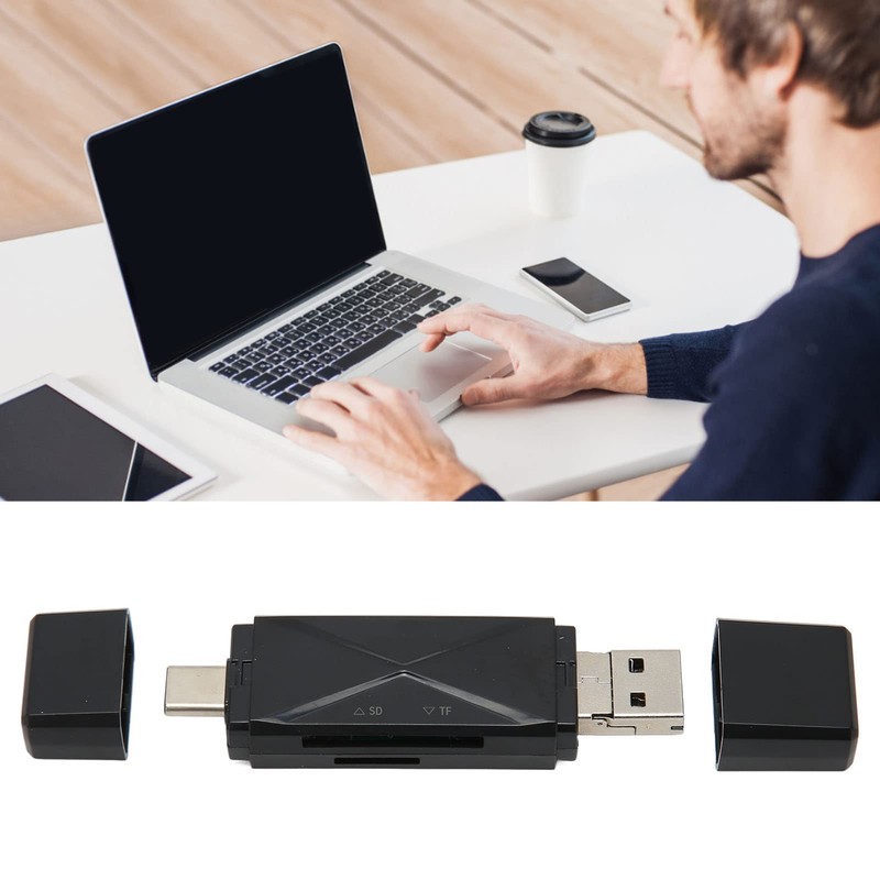 Memory Card Reader, 3 Connectors Practical 3 in 1 USB