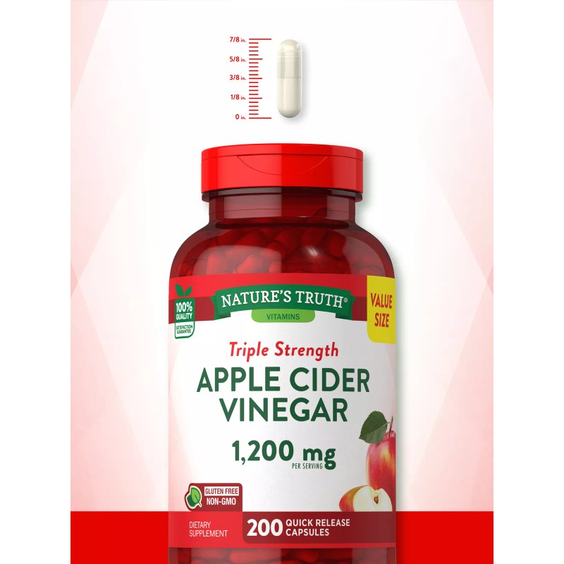 Nature's Truth Apple Cider Vinegar Capsules 1200mg | 200 Pills