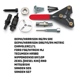 Powerbuilt Air Conditioning Clutch Remove and Install Tool kit, AC Compressor Clutches Remover and Installer, Holding Tools, Storage Case - 948995,Silver