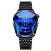 FANMIS Creative Fashion Blue LED Binary Digital Watches Men's Stainless