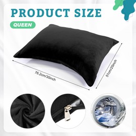 Tudomro 1 Piece Curved Pillow Case Side Sleeper Pillowcase (Only Pillowcase) Plush Pillow Cover with Zipper Queen Size 20 x 30 Inches Breathable Soft(Black)