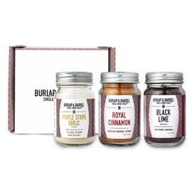 Burlap & Barrel 3-Pack Spice Gift Set – 3 Full-Size Jars of Favorite Spices for the Curious Cook – Includes Cinnamon, Garlic & Lime Seasonings - As Seen On Shark Tank