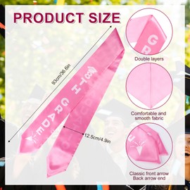 BOXOB 8th Grade Graduation Stole, Class of 2025 Pink Graduation Sash Honor Stole Middle School Gifts for Boys Girls Grad Accessories Decorations & Keepsake
