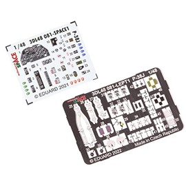 Edudo EDU3DL48081 1/48 Space Lockheed P-38J Lightning Interior 3D Decal Etched Parts Set (For Tamiya) Plastic Model Decals
