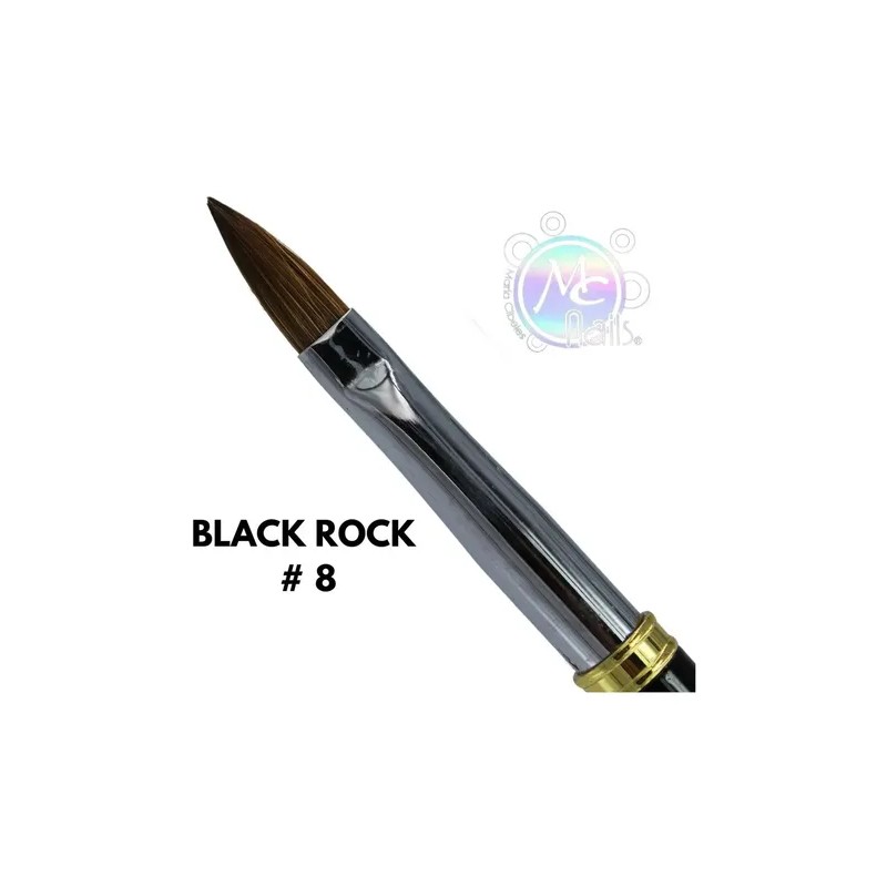 Mc Nails black rock pincel kolinsky black #8 manicure uñas