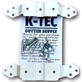 K-TEC (2 Pack) for 3"X4" Downspout - Strap/Cleat for Fastening Downspout to House. Easily Zip Screw These Clips to Back of Downspout and Attach to Home with Included Color Matching Scews