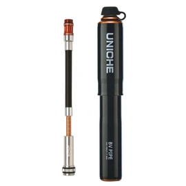 UNICHE Mini bomba de bicicleta (SBV3) con indicador para inflar neumáticos de bicicleta a 110 PSI. Mini bomba de bicicleta para bicicletas de montaña, urbana, BMX y DH, se adapta a Schrader y Presta. Kit de montaje incluido.
