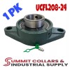 SUMMIT COLLARS 1-1/2" UCFL208-24 Two Bolt Flange Bearing Set Screws