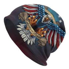 Red White Blue Orange Yellow Black American Eagle Liberty or Death Endless Valor Patriotic Beanie Stocking Cap Skull Cap Winter Stocking Hat Biker Skully